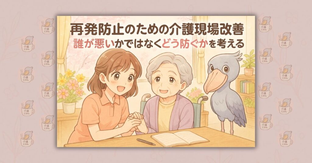 再発防止のための介護現場改善: 誰が悪いかではなくどう防ぐかを考える