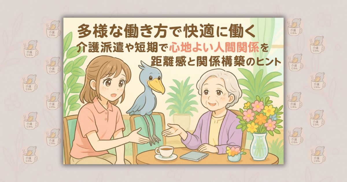 多様な働き方で快適に働く 介護派遣や短期で心地よい人間関係を築く距離感と関係構築のヒント