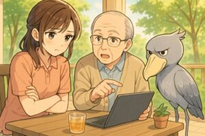家族からのクレーム対応に向き合う介護職員のイメージ