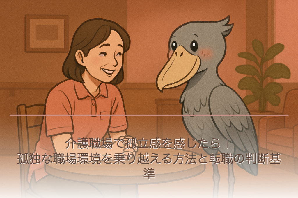 介護職場で孤立感を感じたら｜孤独な職場環境を乗り越える方法と転職の判断基準